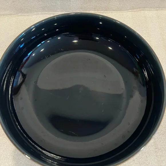 9 Salad Serving Bowl in the Jet Stripes pattern by Denby-Langley.On Rim 9 5/8